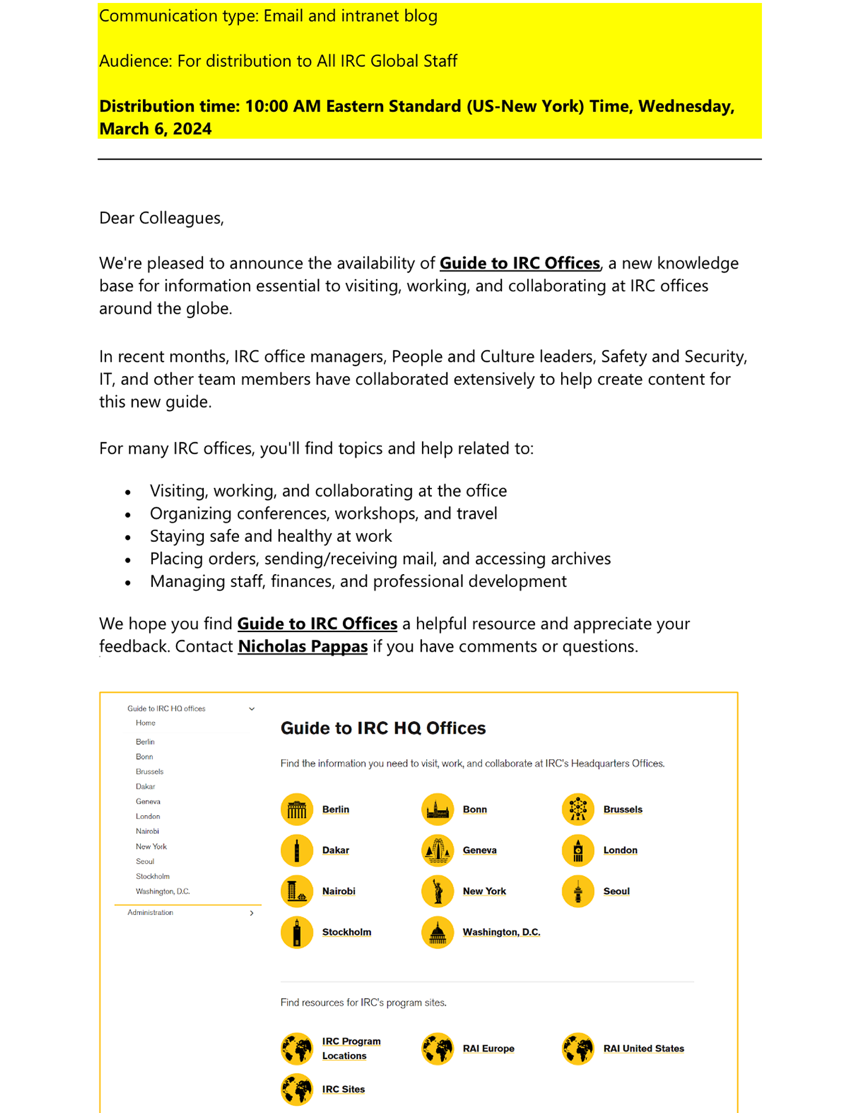 Knowledge Base Announcement